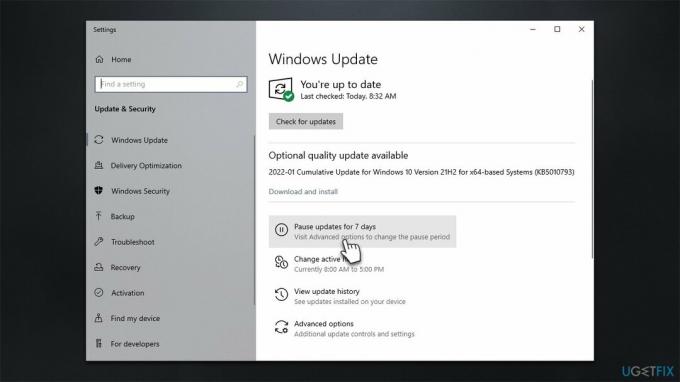 Приостановить обновления Приостановить обновления