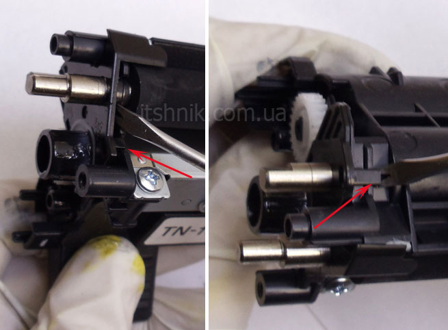 Снимаем основание шестерни