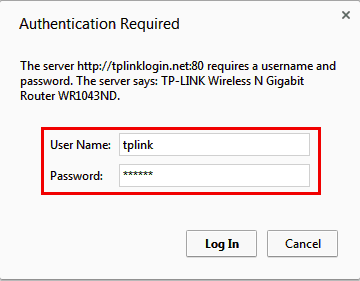 Авторизация в админ-панели роутера.