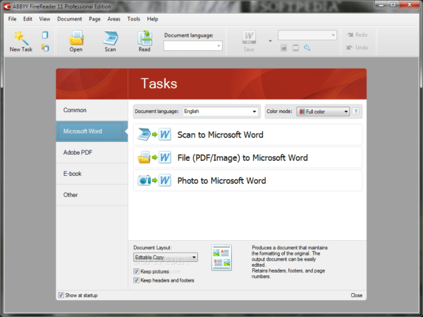 Функции ABBYY FineReader