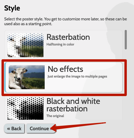 нет эффекта в простом принтере для плакатов