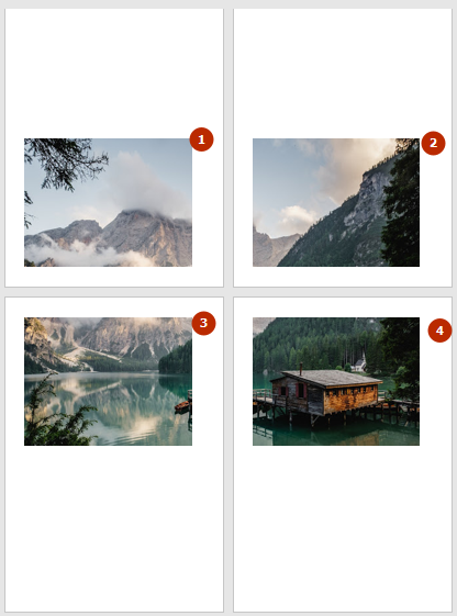 разделив изображение на 4 части в Excel