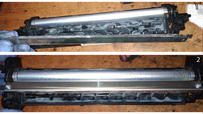 Установка дозирующего лезвия в блок проявки Kyocera FS-1040