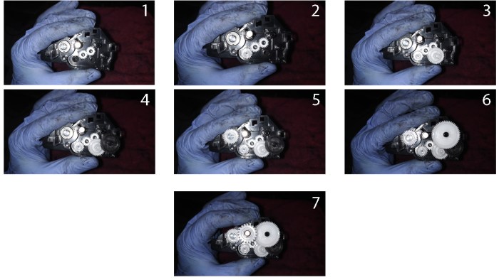 Сборочный чертеж редуктора блока проявки Kyocera FS-1040