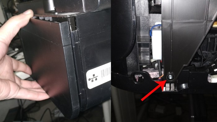 Снята правая боковая крышка HP 6500