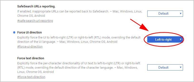 Проблемы с набором текста в обратном направлении