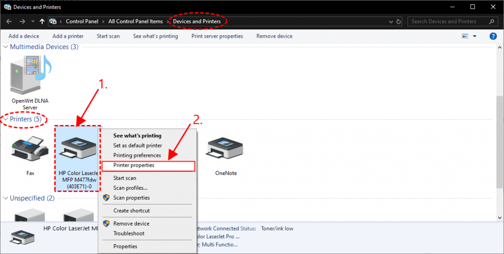 Принтер столкнулся с непредвиденной проблемой конфигурации