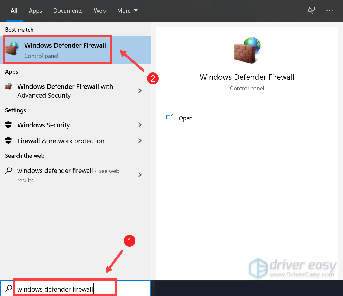 Брандмауэр Защитника Windows
