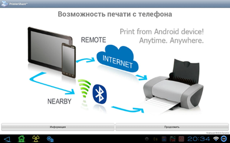 Связь принтера с планшетом