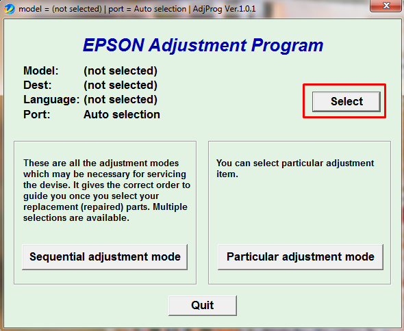 Программа сброса epson