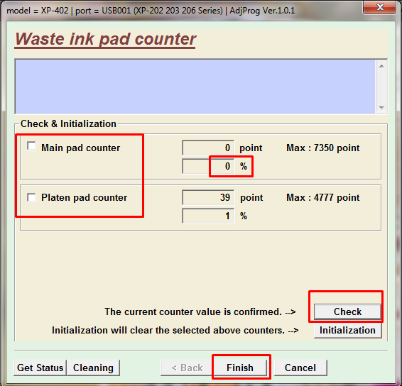 Проверка счетчика эпсон