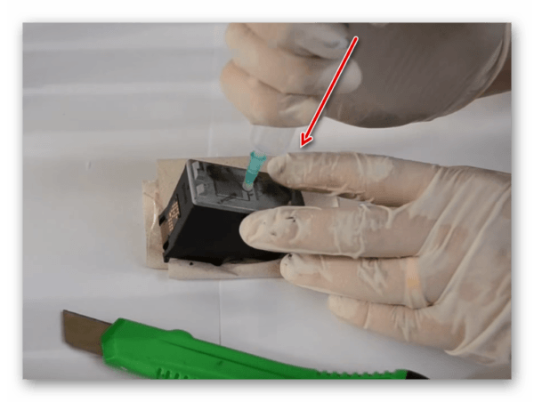 Продуваем картридж