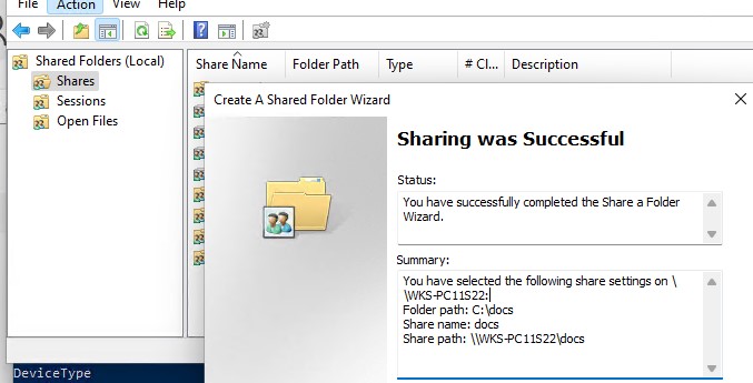 создать новую сетевую папку в windows