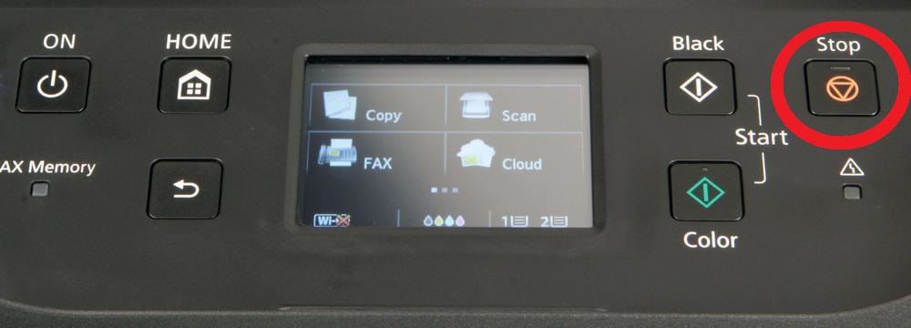 Панель управления Canon