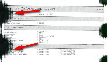 износ фотобарабана на странице