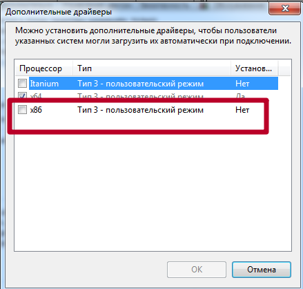 установка дополнительных драйверов