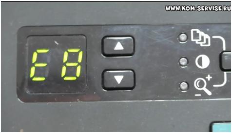 Ошибки на принтере HP M1132: e8, e3, e2, e0 и другие
