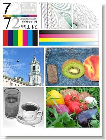 Тестовая страница проверки цветного принтера