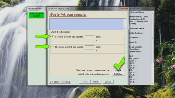 Сброс памперса - проверка счётчиков отработки