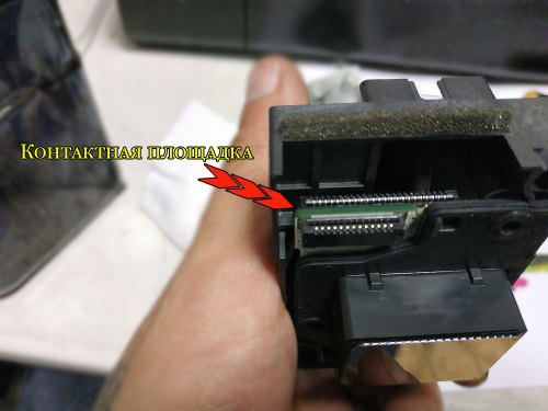 Контактная площадка печатающей головки Epson L800